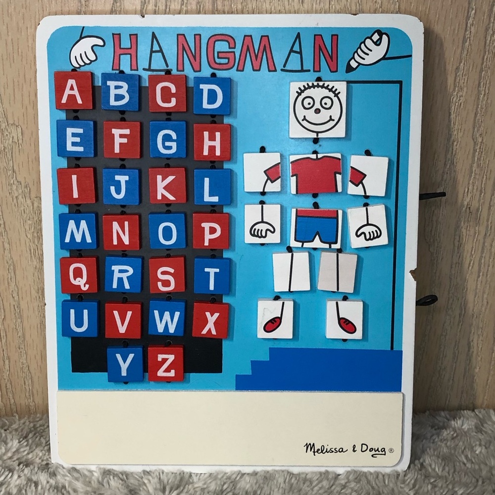 Hangman Wooden Game by Melissa & Doug Kids Travel Toys Brain Games Easy Play